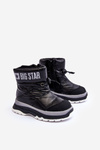 Дитячі снігові черевики на флісовій підкладці Чорні великі зірки MM374195