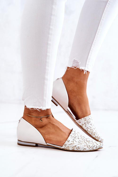 Елегантні шкіряні балетки Laura Messi 1110 Beige