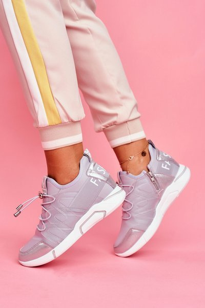 Жіночі спортивні чоботи на блискавці сірого кольору