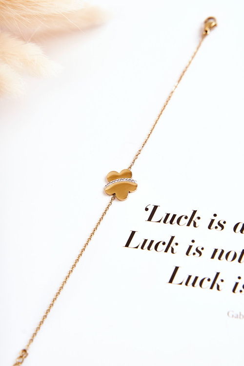 Браслет на тонкому ланцюжку з великою квіткою золото 