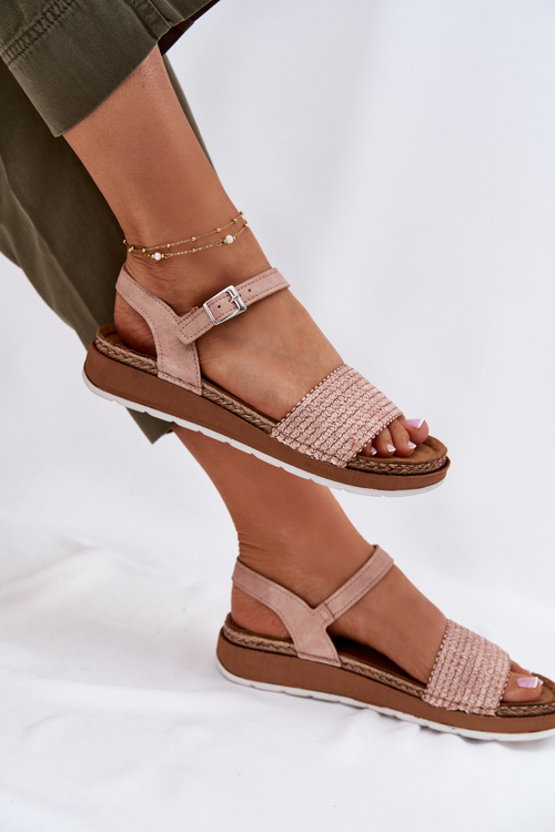 Жіночі Сандалі З Плетінням На Ремінці Рожеві Inblu GS000050