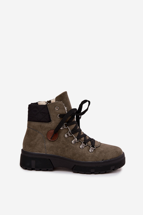 Обігріті жіночі трапери на платформі темно-зелені Zaraine