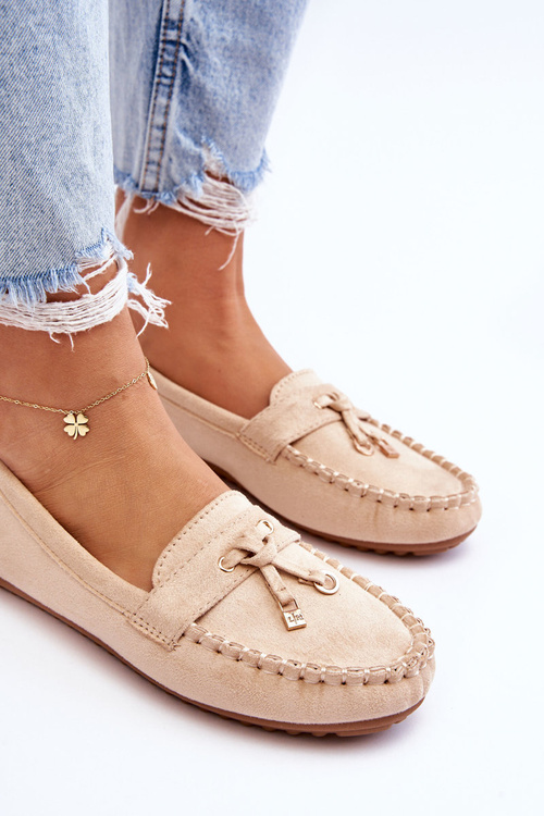 Класичні замшеві лофери бежеві Good Time