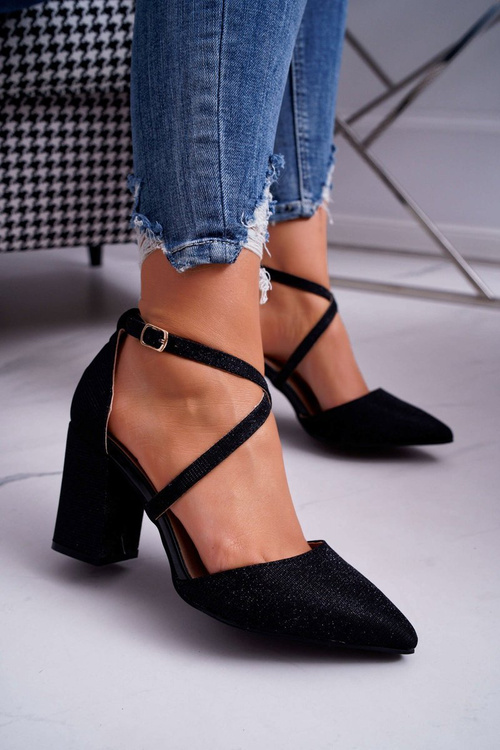 Жіночі туфлі на шпильці Glitter Black Trever