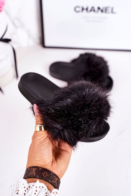 Дитячі тапочки з хутром Black Fashionista