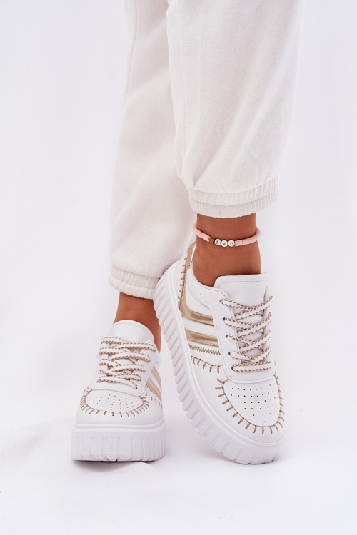 Жіночі Кросівки На Платформі Золоті Ofenale