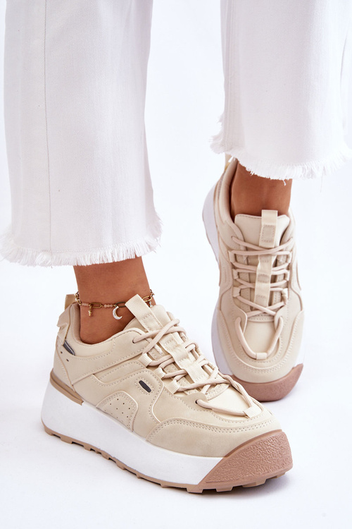 Жіноче спортивне взуття на платформі світло-бежевий Dakari