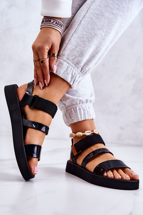 Ароматні гумові босоніжки на липучці ZAXY HH285285 Чорні