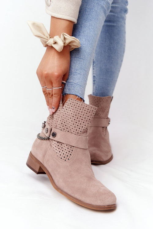 Ажурні весняні черевики Lewski Shoes 2905-0 Бежеві