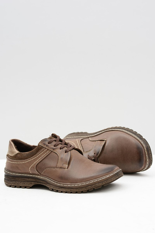 Коричневі чоловічі шкіряні теплі півчеревики Ernesto на зиму