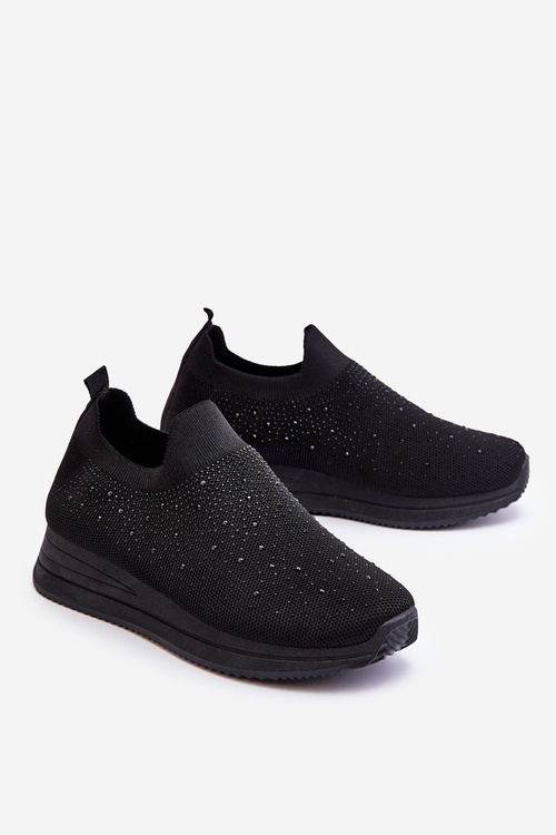 Жіночі кросівки зі стразами Чорні Gianni