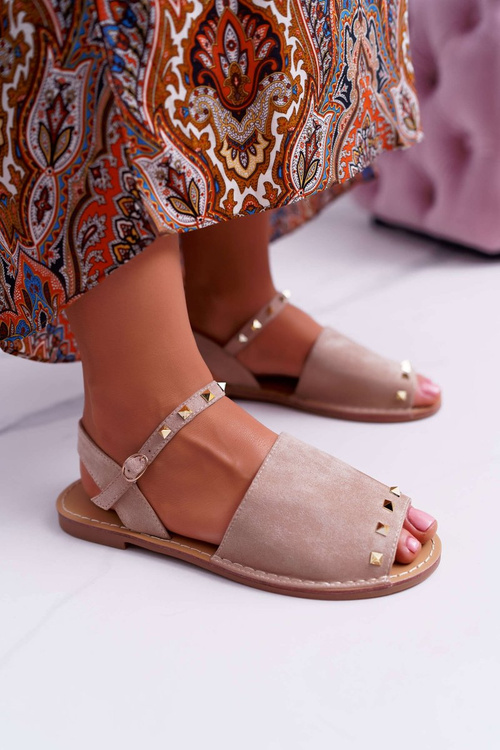 Жіночі замшеві босоніжки Lu Boo Beige Silena