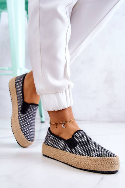 Жіночі плетені кросівки сліпони Big Star JJ274395 чорні