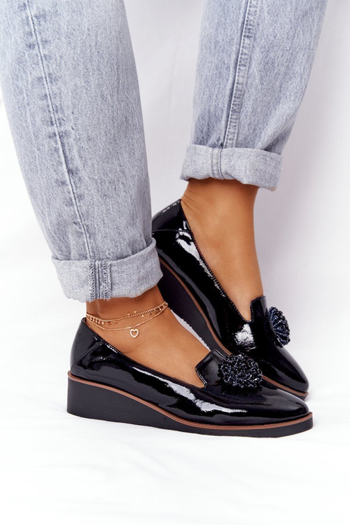 Елегантні туфлі на танкетці Vinceza 10580 Patent Black