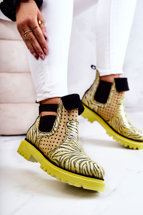 Чоботи шкіряні Maciejka 05324-07 Жовті