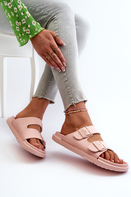 Легкі жіночі поролонові шльопанці з пряжками Big Star NN274A753 Рожевий