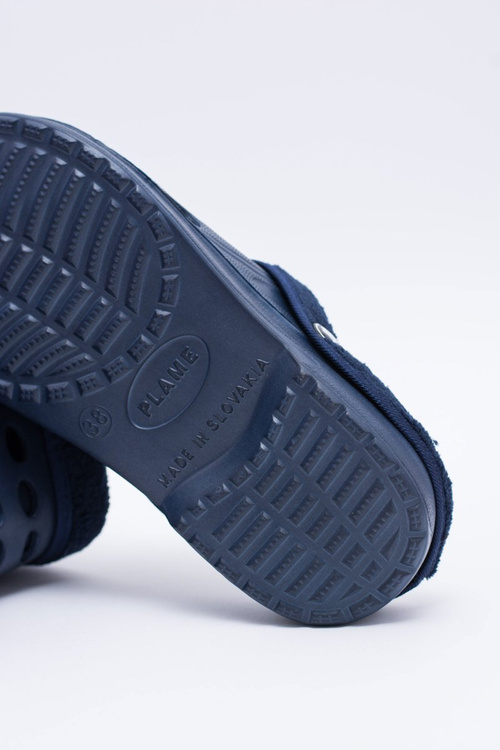 Жіночі шльопанці утеплені темно-сині Kroks EVA