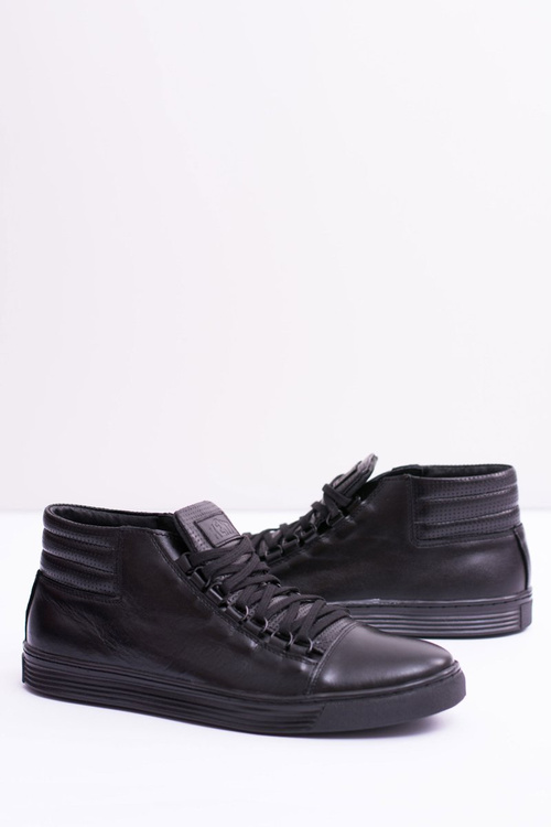 Чоловічі шкіряні тенісні туфлі чорні Torres