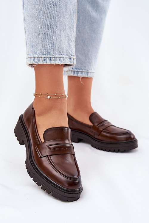 Класичні Жіночі Мокасини З Еко Шкіри Коричневі Enticca