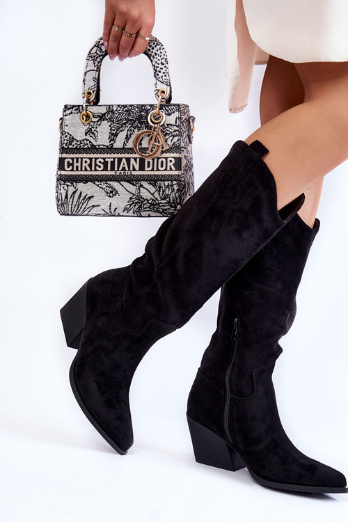 Жіночі замшеві ковбойські чоботи Alaina чорні