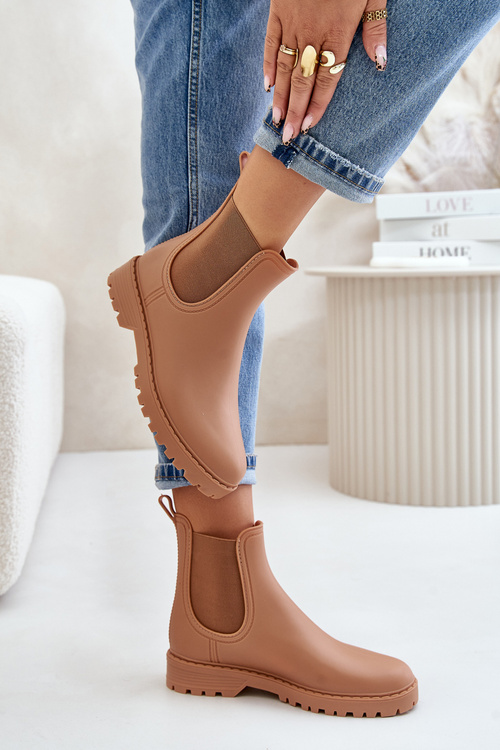 Жіночі дощові черевики з еластичними вставками Коричневий Ciariel