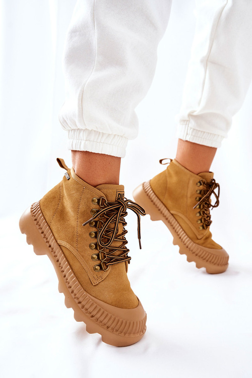 Шкіряні черевики Trapper Big Star II274366 Camel