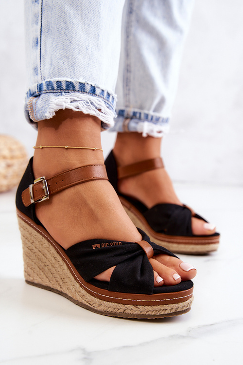 Жіночі босоніжки на танкетці Big Star JJ274937 Чорні