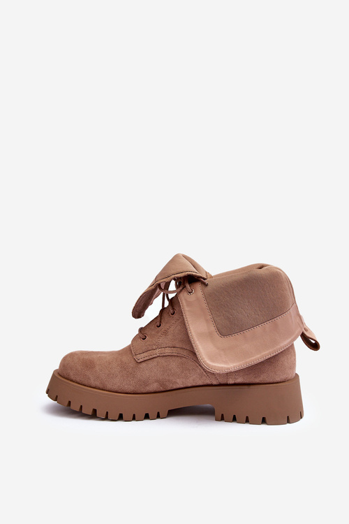 Замшеві ботильйони на плоскій підошві бежеві Jence