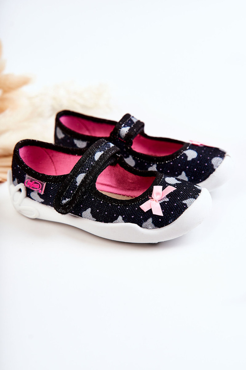 Тапочки дитячі балерини Befado з бантом 114X481 темно-синій