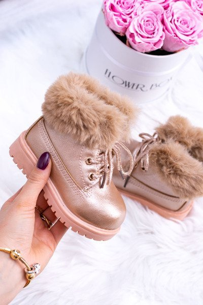 Утеплені дитячі пінетки Trappers Pink Gold Fobos