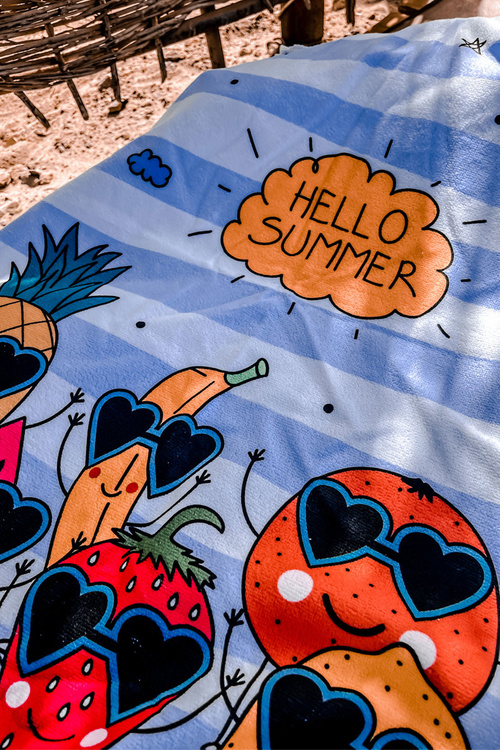 Рюкзак сумка рушник 3в1 смужки біло-блакитні