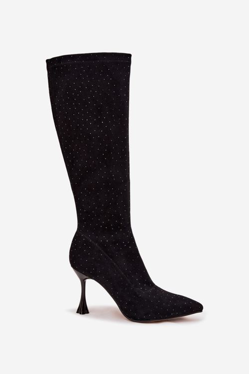 Жіночі чоботи на підборах з оздобленням D&A JC52-883 Чорний