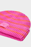 Зимова шапка для дівчаток зі смугами Фуксія 4F 4FJWAW24ACAPF417-55S