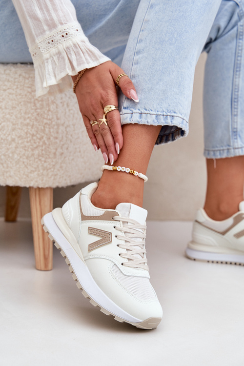 Жіноче Спортивне Взуття З Еко Шкіри Бежеве Беріта