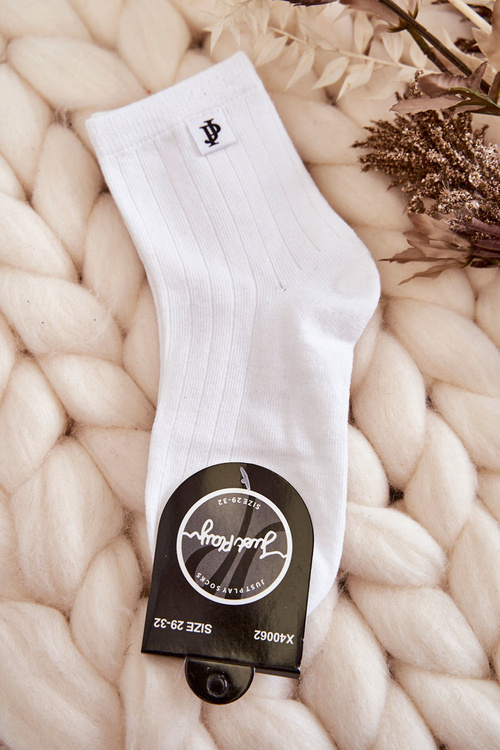 Молодіжні класичні шкарпетки в смужку білі