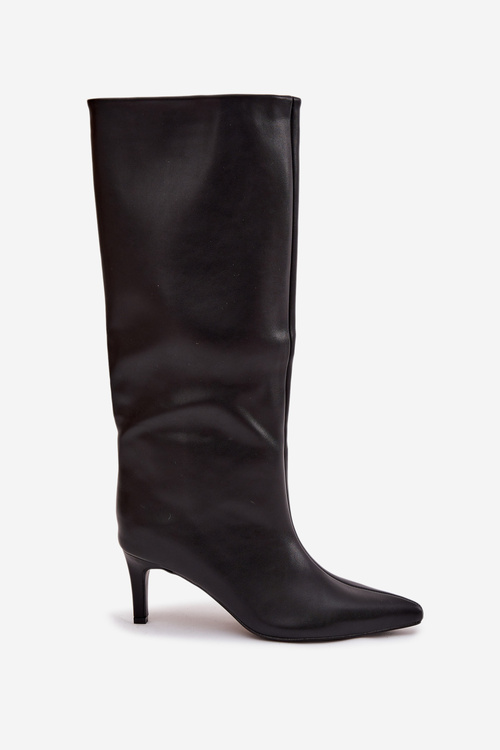 Жіночі чоботи на шпильці чорні Олівія