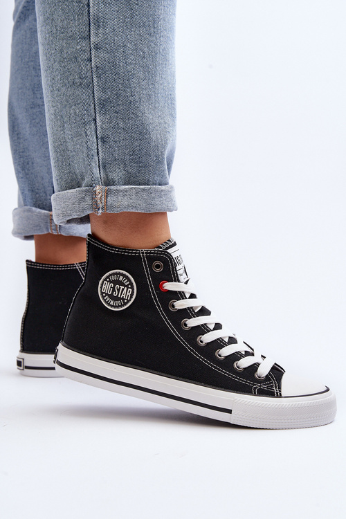 Жіночі класичні високі кросівки Big Star T274027 Чорні