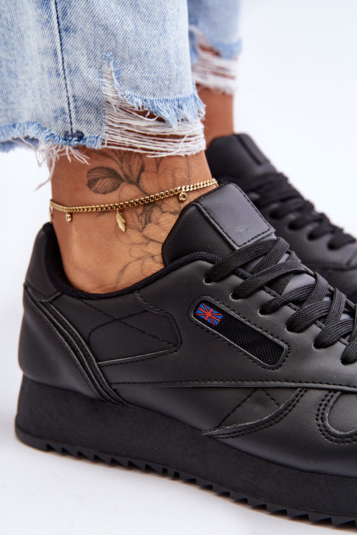 Шкіряні спортивні туфлі на платформі, чорні Merida