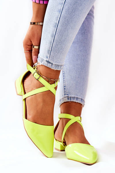 Лаковані туфлі на шпильці Neon yellow Giovanna