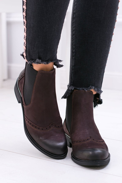 Жіночі темно-бордові шкіряні чоботи на шпильці Fields