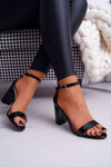 Жіночі босоніжки на шпильці Black Huran