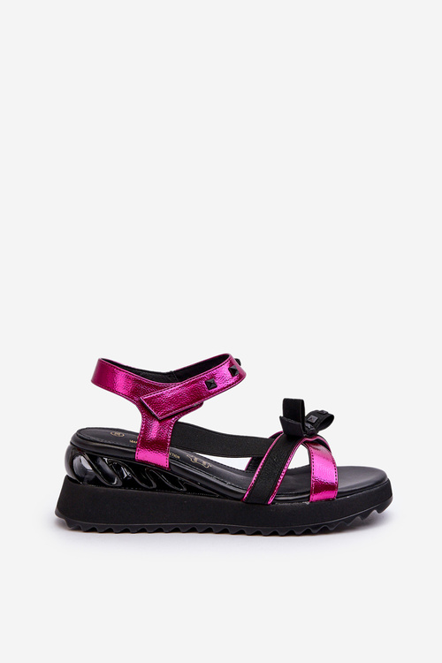 Жіночі босоніжки з бантом D&A CR956 Фуксія