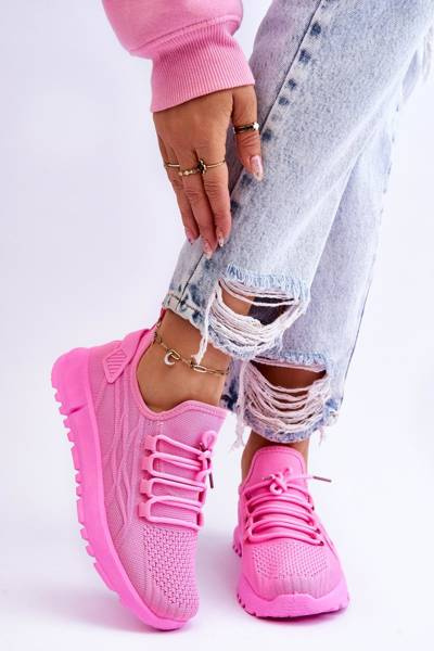 Жіноче спортивне взуття без шнурівки Кросівки рожеві Rosett