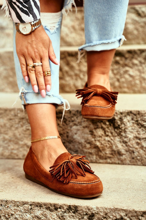 Жіночі лофери Maciejka Leather Camel 04830