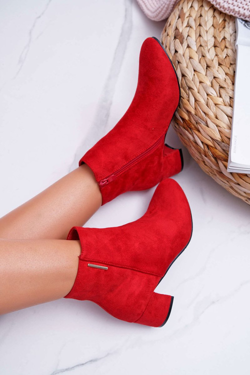 Жіночі утеплені черевики червоні Fiorelli