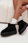 Замшеві жіночі зимові чоботи на платформі Vinceza 97962 Чорні