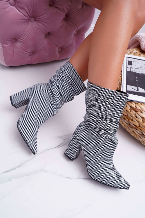 Жіночі чоботи на шпильці Pepite White Black Vibe