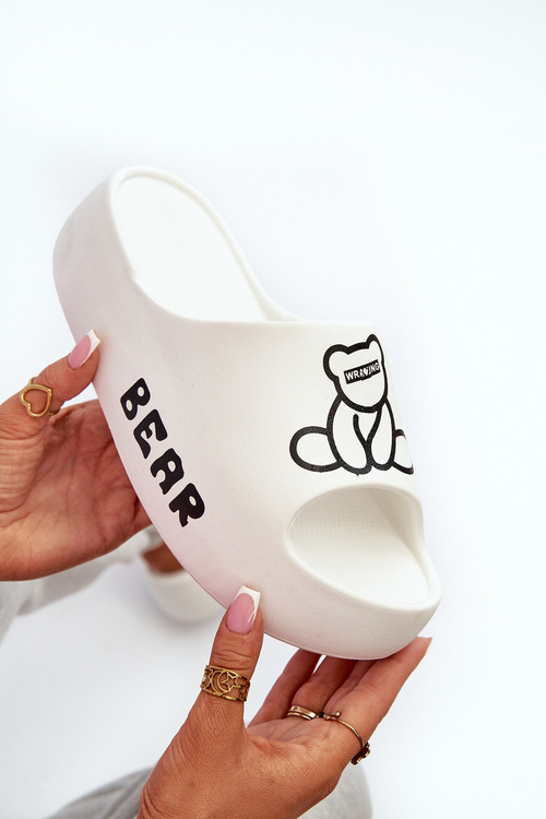 Жіночі пінопластові шорти на масивній підошві з білим ведмедиком Lamira