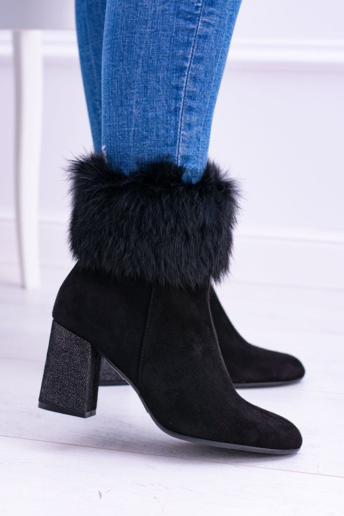 Жіночі чорні замшеві чоботи зі штучного хутра Laura Messi 1689