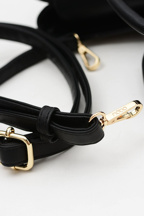 Жіноча велика чорна шкіряна сумочка-портфель у формі змійки Nobo